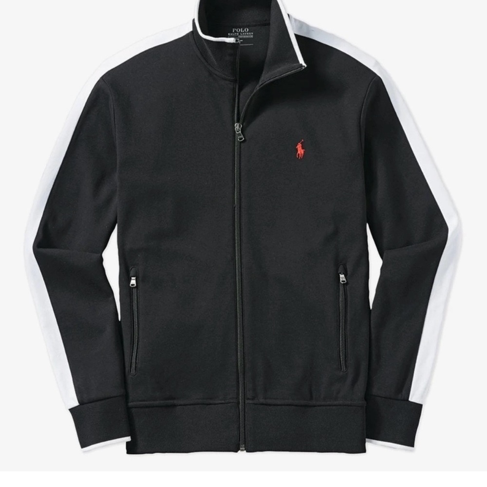 NWT POLO RALPH LAUREN INTERLOCK TRACK JACKET CORE REPLEN-BLACK- 2XLT